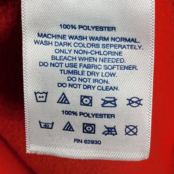 Land End Red 1/4 Zip Soft Fleece Pullover Youth SZ XL - Picture 8 of 9